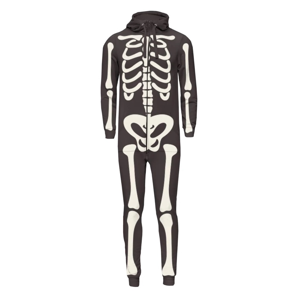 NEW Kickee Pants bamboo Adult Hooded Jumpsuit in Midnight Skeleton Large